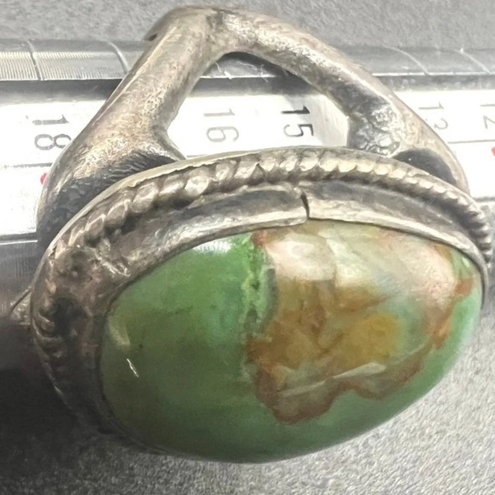 Vintage Sterling Silver Turquoise Ring Southwestern Sz 7.5 13g‎ READ